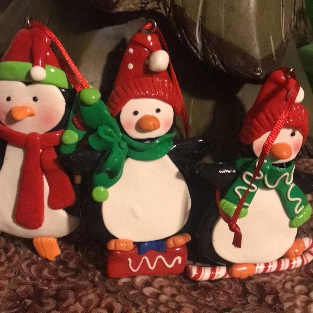 Set of 3 Penguin Ornaments